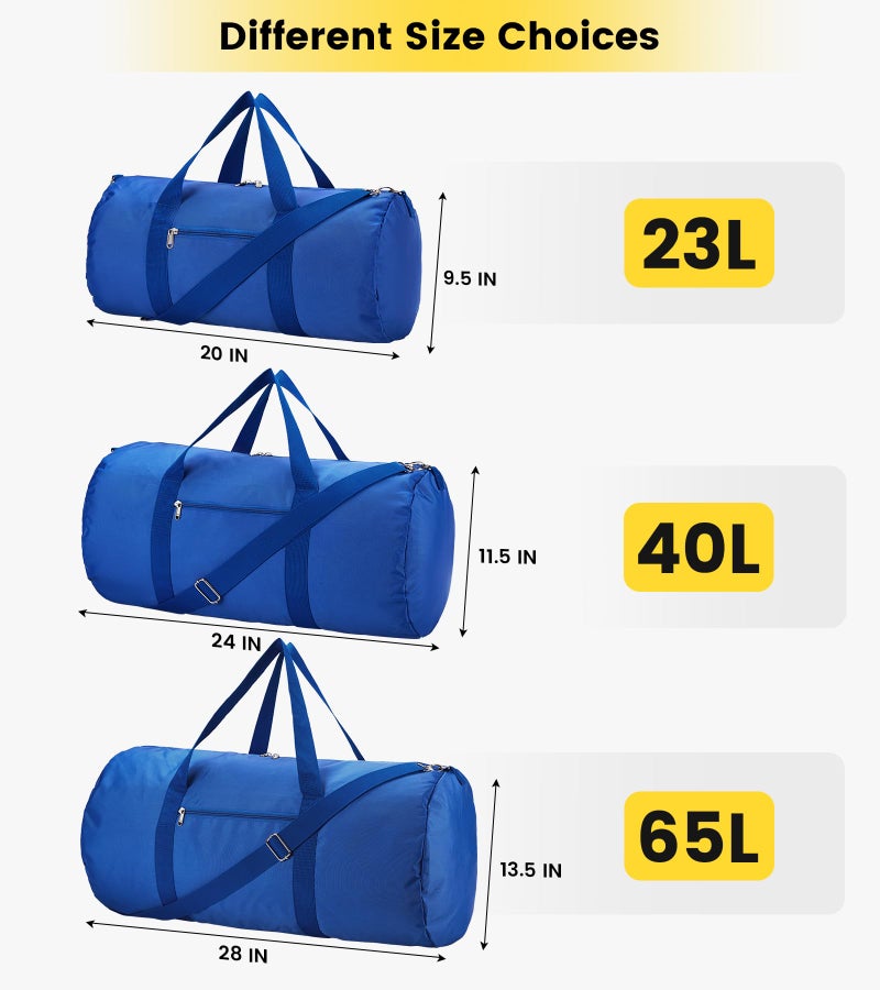 Vorspack Duffel Bag 28 Inches Foldable Lightweight Gym Bag with Inner Pocket for Travel Sports - Blue - Image 3